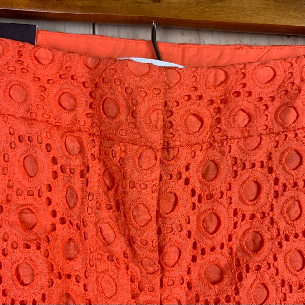 Crown & Ivy Orange Shorts with Floral Texture - Picture 4 of 8